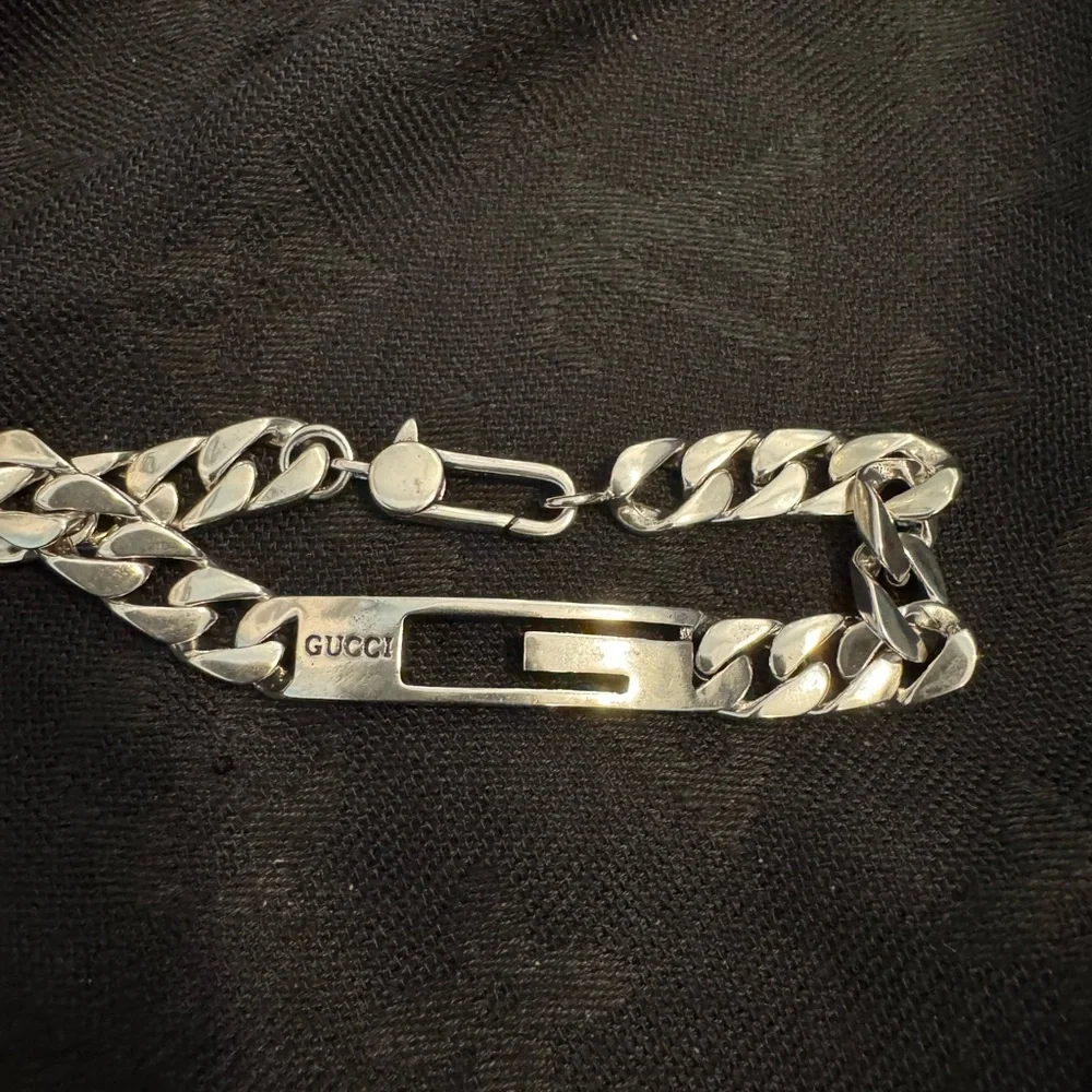 Gucci Silver S925 Cuban Link Jewelry Bracelet